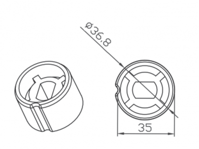 Adaptery Okrągłe 40 × 1 mm, plastikowe koło pasowe