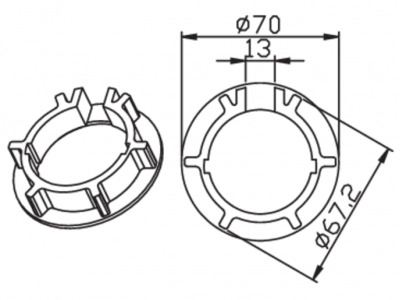 Adapter Okrągły 71 × 1,5 mm, mimośrodowy 2 mm