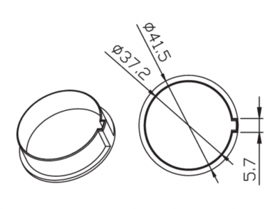 Adaptery Okrągłe 40 × 1 mm, gumowe koło pasowe (Ø 35 mm)