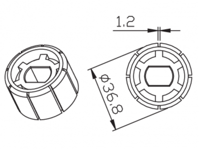 Adaptery Okrągłe 40 × 1 mm, gumowe koło pasowe (Ø 35 mm)